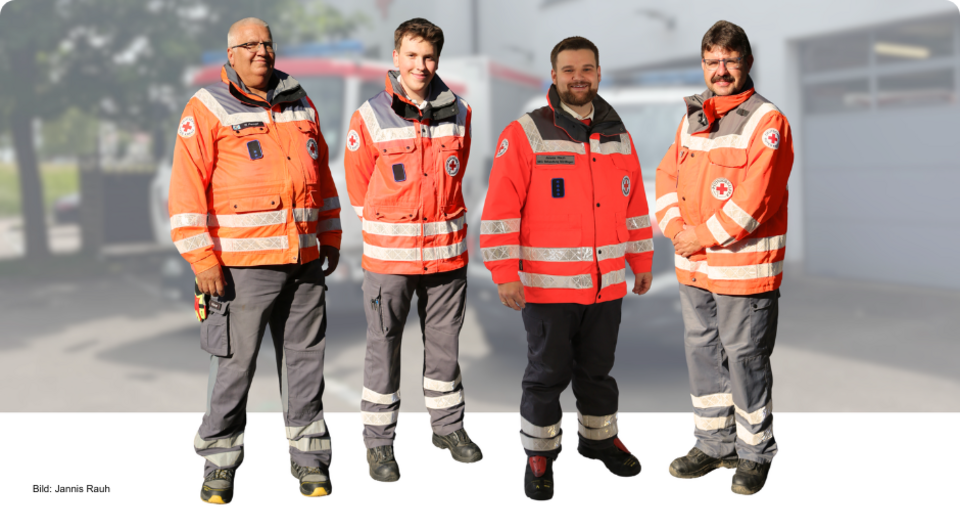 Das Bild zeigt v.l.n.r. Wolfgang Kempf, Jakob Knie, Jannis Rauh, Wolfgang Friedel